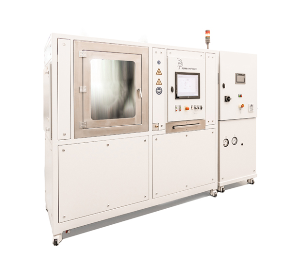 Function test bench with closed test chamber for automotive heating and cooling units